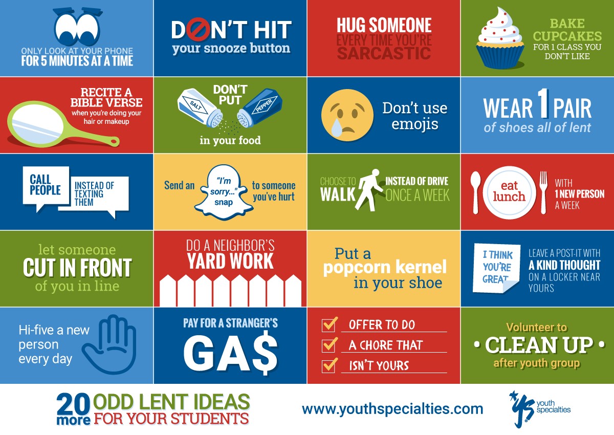 20 more odd lent ideas for your students